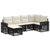 vidaXL Ensemble de canap&eacute; de jardin 6 pc Noir et blanc cr&egrave;me polyrotin