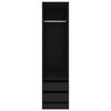 vidaXL Garde-robe avec tiroirs Noir 50x50x200 cm Bois d'ingénierie