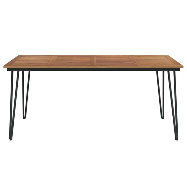vidaXL Table de jardin avec pieds épingle à cheveux 180x90x75 acacia