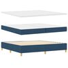 vidaXL Lit &agrave; ressorts avec matelas Bleu 200 x 200 cm tissu
