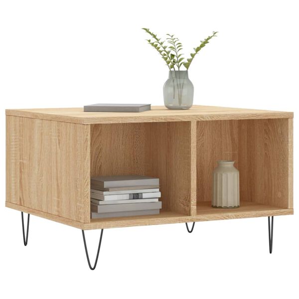 vidaXL Table basse Ch&ecirc;ne sonoma 60x50x36,5 cm Bois d'ing&eacute;nierie