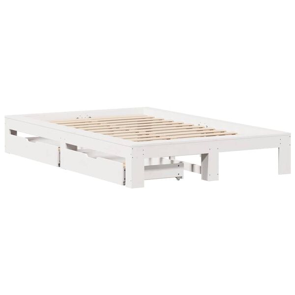 vidaXL Cadre de lit sans matelas blanc 120x190 cm bois de pin massif
