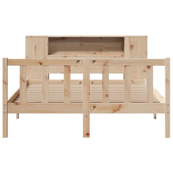 vidaXL Lit bibliothèque sans matelas 140x190 cm bois de pin massif