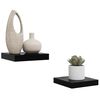 vidaXL Étagère murale flottante 2 pcs Noir brillant 23x23,5x3,8 cm MDF