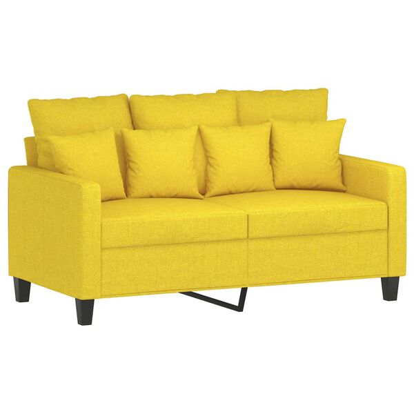 vidaXL Canap&eacute; &agrave; 2 places Jaune clair 120 cm Tissu