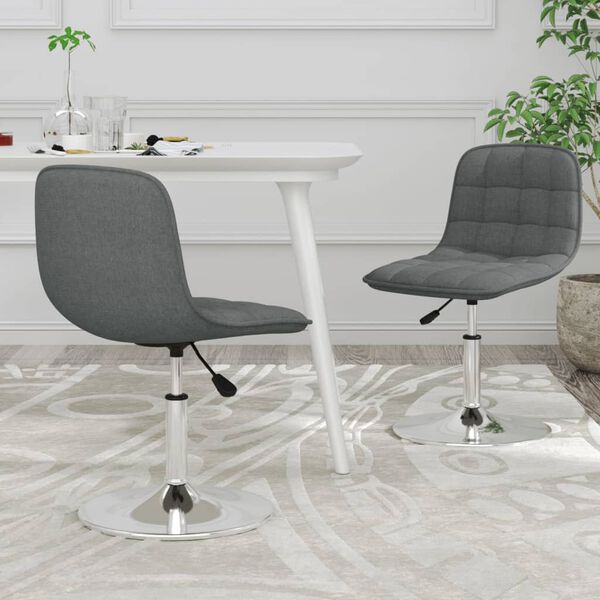 vidaXL Chaises pivotantes &agrave; manger lot de 2 gris clair tissu