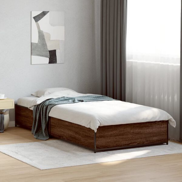 vidaXL Cadre de lit sans matelas ch&ecirc;ne marron 90x190 cm