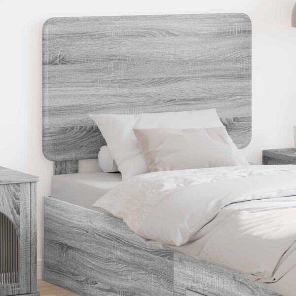 vidaXL T&ecirc;te de lit Gris Sonoma 75 cm Bois d'ing&eacute;nierie