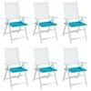 vidaXL Coussins de chaise de jardin lot de 6 turquoise 50x50x4cm tissu