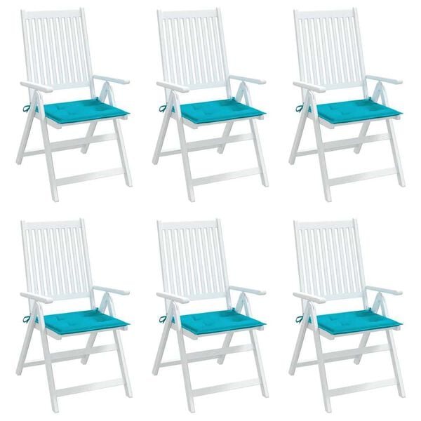 vidaXL Coussins de chaise de jardin lot de 6 turquoise 50x50x4cm tissu