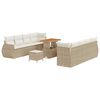 vidaXL Ensemble de canap&eacute; de jardin 11 pc Beige polyrotin