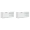 vidaXL Meubles TV 2 pcs Blanc 80x35x36,5 cm Bois d'ing&eacute;nierie