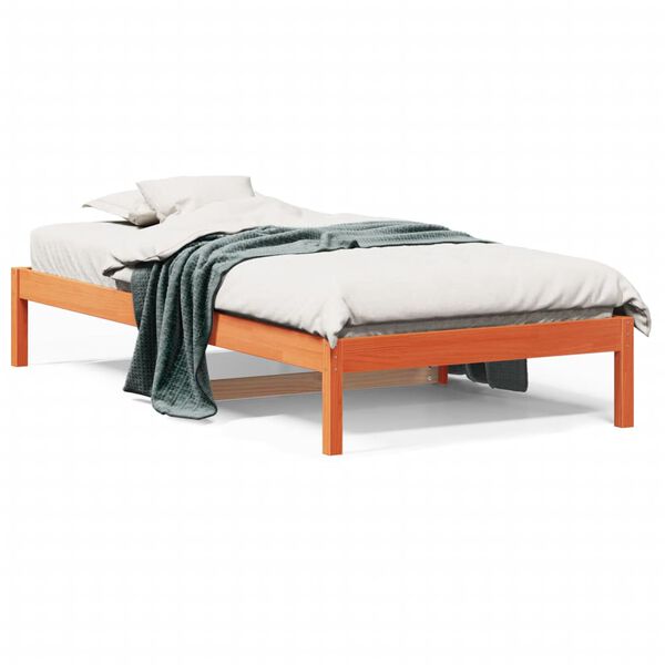 vidaXL Lit de jour sans matelas cire marron 80x200 cm bois pin massif