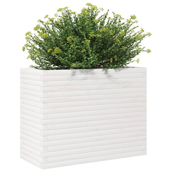 vidaXL Jardini&egrave;re blanc 90x40x68,5 cm bois de pin massif