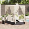 vidaXL Transat double avec toit Noir 205 x 129 x 200 cm Rattan PE