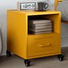 vidaXL Table de chevet jaune moutarde 36x39x43,5 cm acier