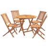 vidaXL Ensemble bistro de jardin pliant 5 pi&egrave;ces Naturel