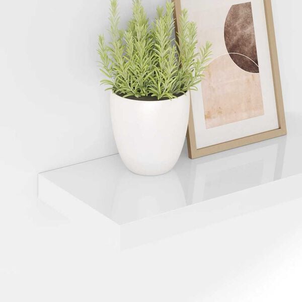 vidaXL &Eacute;tag&egrave;re murale flottante 4 pcs Blanc brillant 50x23x3,8 cm MDF