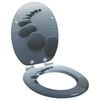 vidaXL Si&egrave;ge de toilette &agrave; fermeture douce Gris 44 x 38 cm Panneau MDF