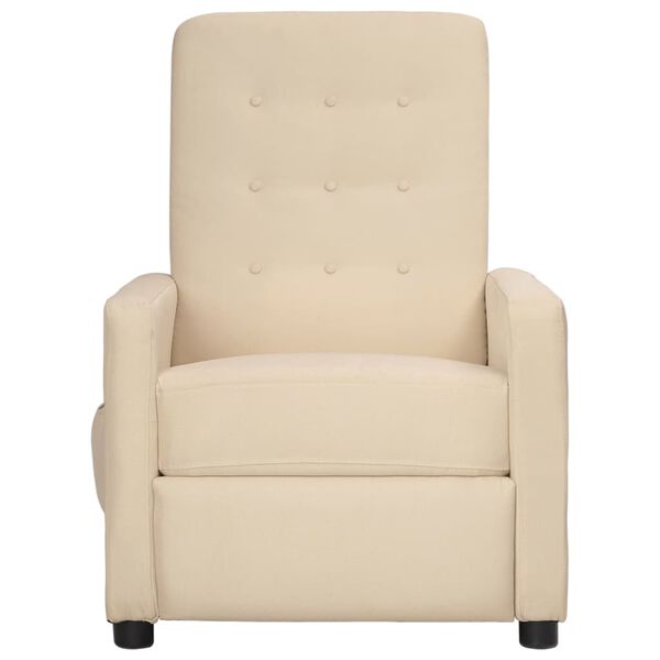 vidaXL Fauteuil électrique de massage Crème Tissu