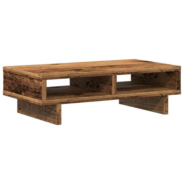 vidaXL Support de moniteur vieux bois 50x27x15 cm bois d'ing&eacute;nierie