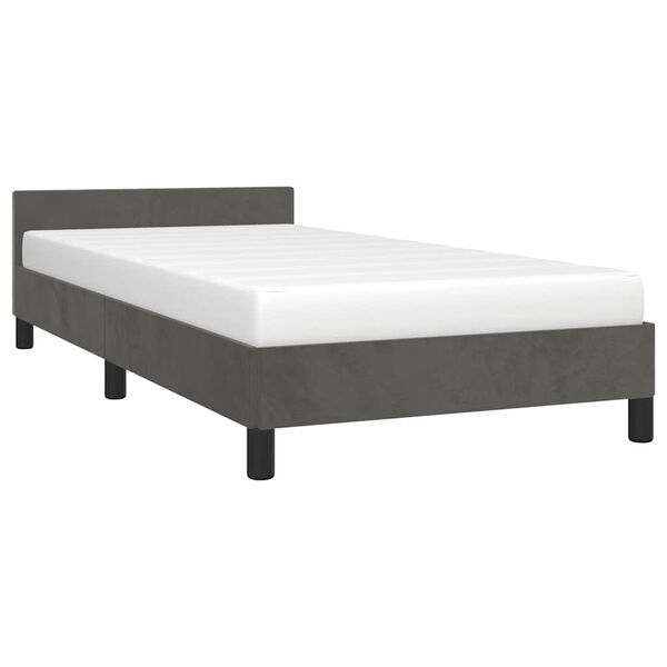 vidaXL Cadre de lit sans matelas gris fonc&eacute; 90x200 cm velours