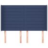 vidaXL T&ecirc;te de lit avec oreilles Bleu 147x16x118/128 cm Tissu