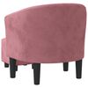 vidaXL Fauteuil avec repose-pied rose velours