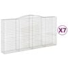 vidaXL Paniers à gabions arqués 7 pcs 400x50x200/220 cm Fer galvanisé