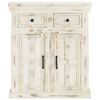 vidaXL Buffet Blanc 65x30x75 cm Bois de manguier massif