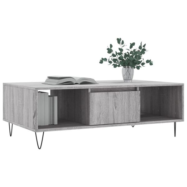 vidaXL Table basse sonoma gris 104x60x35 cm bois d'ingénierie