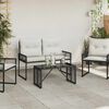 vidaXL Table de jardin Noir 80 x 40 x 40 cm Rattan PE et Verre
