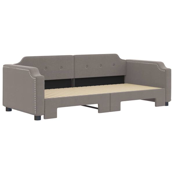 vidaXL Lit de jour avec gigogne sans matelas taupe 80x200 cm