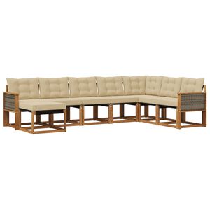 vidaXL Ensemble de canap&eacute;s d'ext&eacute;rieur 8 pc Naturel et Beige