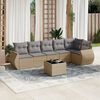 vidaXL Salon de jardin avec coussins 7 pcs beige r&eacute;sine tress&eacute;e