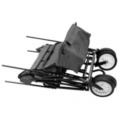vidaXL Chariot à main pliable avec toit Acier Gris