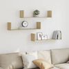 vidaXL Étagères murales 3pcs chêne sonoma 80x18x18cm bois d'ingénierie