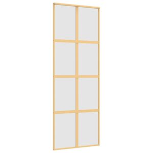 vidaXL Porte coulissante dor&eacute; 76x205 cm verre ESG d&eacute;poli et aluminium