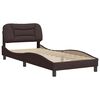 vidaXL Cadre de lit sans matelas Hvar marron fonc&eacute; 80x200 cm tissu