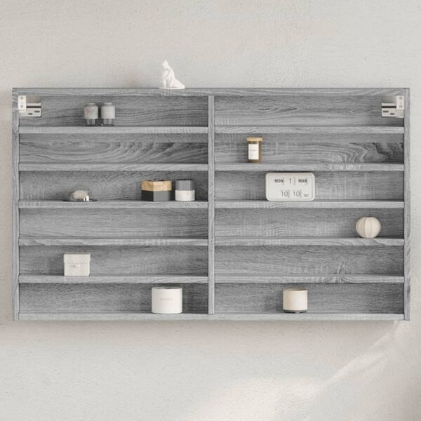 vidaXL Armoire &agrave; vitrine sonoma gris 100x8,5x58 cm bois d'ing&eacute;nierie