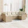 vidaXL Ensemble de canap&eacute; de jardin 6 pcs Beige et blanc Poly rotin