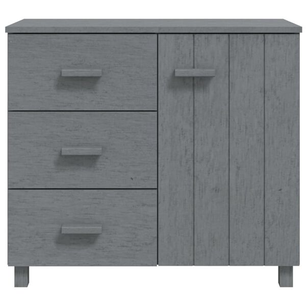 vidaXL Buffet HAMAR Gris foncé 90x40x80 cm Bois massif de pin
