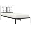 vidaXL Cadre de lit m&eacute;tal sans matelas avec t&ecirc;te de lit noir 90x190 cm