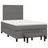 vidaXL Sommier &agrave; lattes de lit avec matelas gris 120x190 cm similicuir