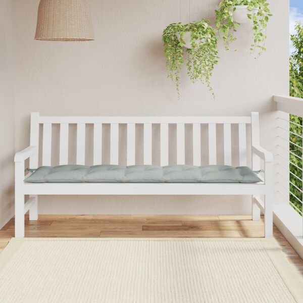 vidaXL Coussin de banc de jardin gris clair m&eacute;lang&eacute; 180x50x7 cm tissu