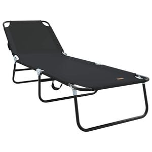 vidaXL Chaise longue pliante Noir 188 x 57 x 86,5 cm Polyester