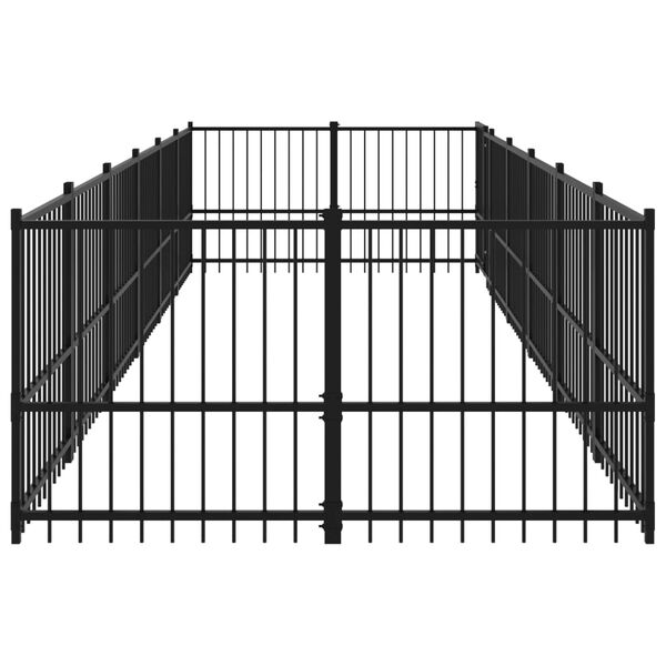 vidaXL Chenil d'ext&eacute;rieur pour chiens Acier 11,26 m&sup2;