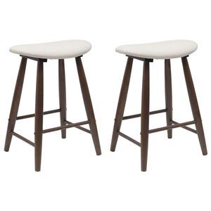 vidaXL Chaises de salle &agrave; manger 2 pcs Marron Clair 46 x 37 x 63 cm