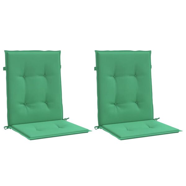 vidaXL Coussins de chaise de jardin à dossier bas lot de 2 vert