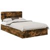 vidaXL Lit de Rangement Ch&ecirc;ne fum&eacute; 120 x 200 cm Bois d'ing&eacute;nierie